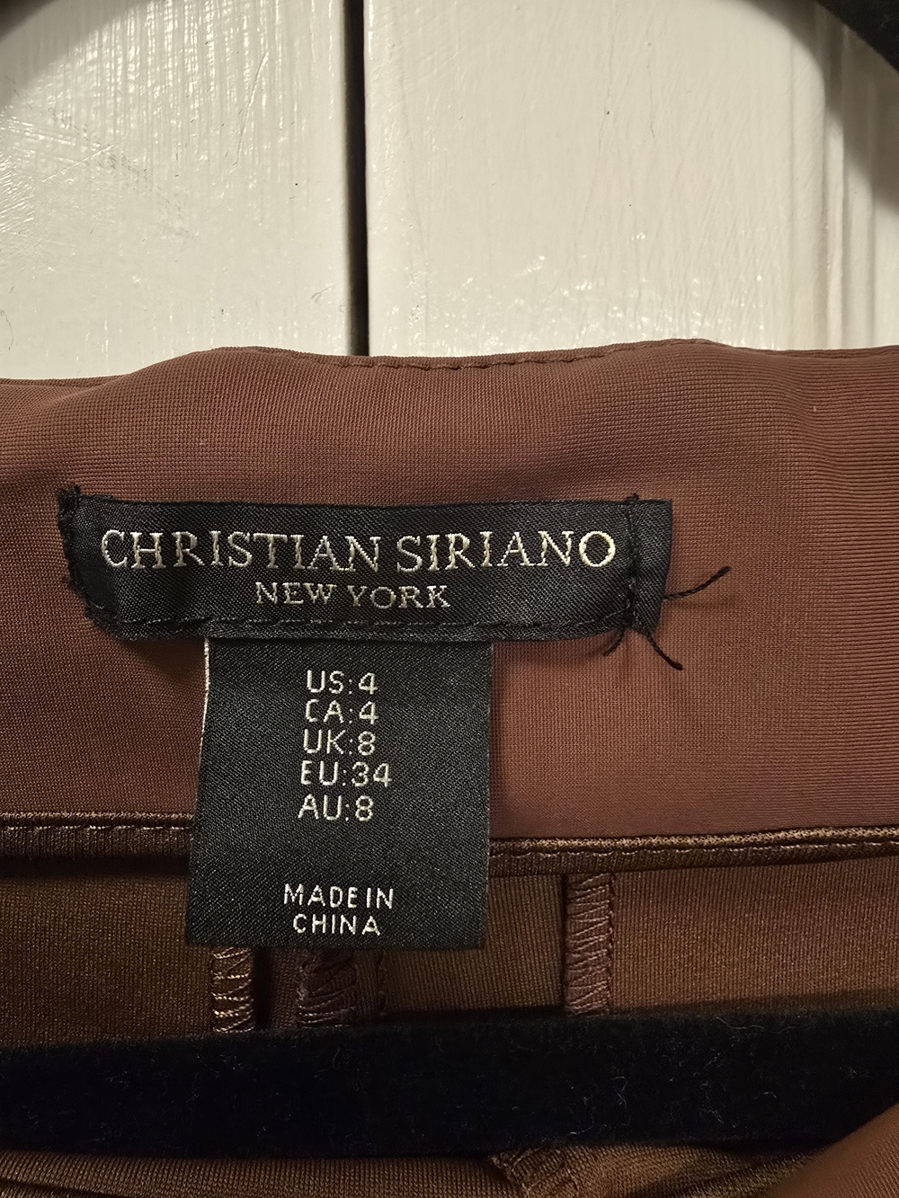 Christian Siriano Brown Straight Leg Pants Size 4 Retro Vintage Y2K Chic - Picture 5 of 8